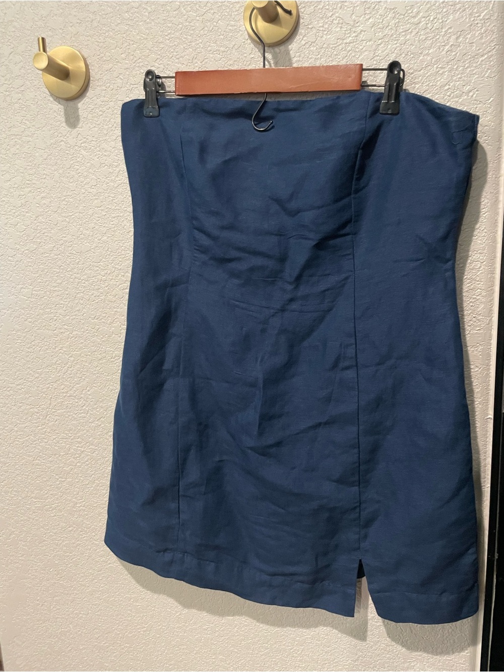 French Connection Linen Blend Strapless Mini Dress
